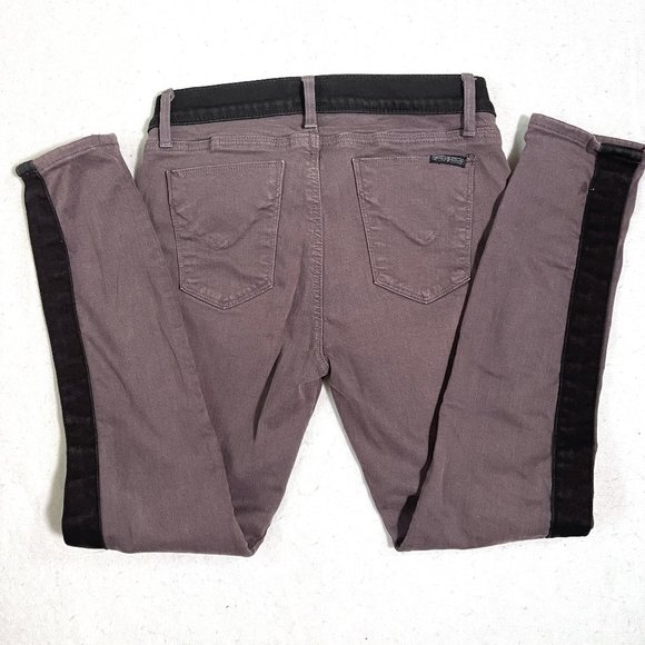 Hudson jeans LeeLoo super skinny crop black stripe jeans 28 - Picture 6 of 9